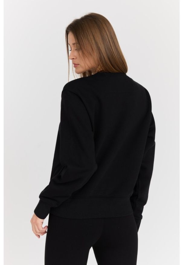 Guess - GUESS Czarna damska bluza z dużym logo Original Fleece, Rozmiar L. Okazja: na co dzień. Kolor: czarny. Materiał: bawełna, materiał. Styl: casual