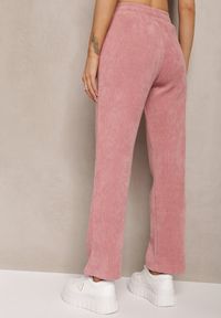 Renee - Różowe Szerokie Spodnie Sztruksowe z Gumką w Pasie z Bawełny Ciriana. Kolor: różowy. Materiał: sztruks, bawełna #5