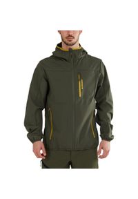 FUNDANGO - Kurtka softshellowa męska Fundango Alloy Hooded Softshell. Typ kołnierza: kaptur. Kolor: zielony. Materiał: poliamid