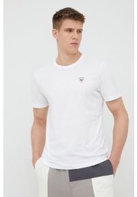 Rossignol t-shirt bawełniany kolor biały z aplikacją. Kolor: biały. Materiał: bawełna. Wzór: aplikacja