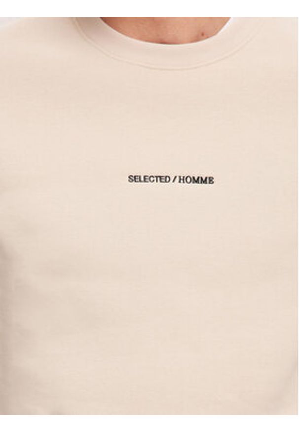 Selected Homme Bluza 16090431 Beżowy Regular Fit. Kolor: beżowy. Materiał: bawełna