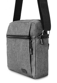 Męska Torebka Na Ramię - (Listonoszka) - Pako Jeans - Szara. Kolor: szary. Materiał: poliester #1