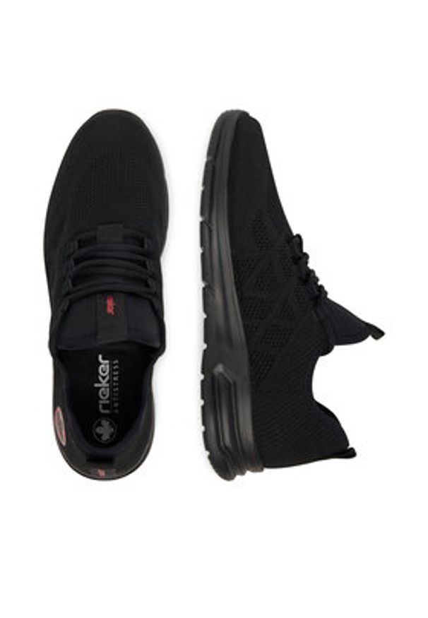 Rieker Sneakersy B7376-00 Czarny. Kolor: czarny. Materiał: materiał