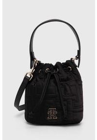 TOMMY HILFIGER - Tommy Hilfiger torebka kolor czarny. Kolor: czarny. Rodzaj torebki: na ramię