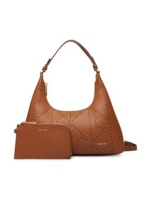 Calvin Klein Torebka Emblem Aop Perfor Lthr Bag LV04F3367G Brązowy. Kolor: brązowy. Materiał: skórzane #1