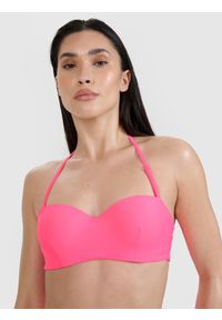 4f - 4F Góra od bikini damska - różowa XL. Kolor: różowy. Materiał: materiał, włókno, syntetyk, elastan