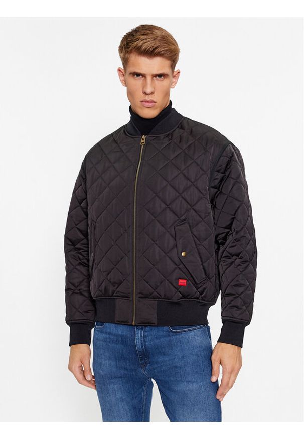 Hugo Kurtka bomber Bonod2341 50496402 Czarny Regular Fit. Kolor: czarny. Materiał: syntetyk