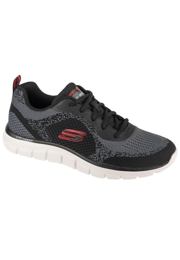 skechers - Buty sportowe Sneakersy męskie, Track - Leshur. Kolor: czarny. Materiał: materiał. Sport: turystyka piesza