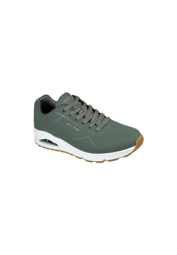 skechers - Buty do chodzenia męskie Skechers Uno Stand ON Air. Zapięcie: sznurówki. Kolor: zielony. Materiał: materiał, syntetyk, tkanina. Szerokość cholewki: normalna. Model: Skechers Sport. Sport: turystyka piesza