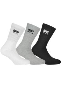 Unisex Skarpetki Fila Crew 3-Pack Rozmiar 35-38. Kolor: szary, fioletowy, wielokolorowy, czarny #1