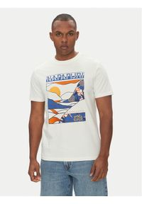 Napapijri T-Shirt S-Valdor NP0A4IE6 Écru Regular Fit. Materiał: bawełna #1