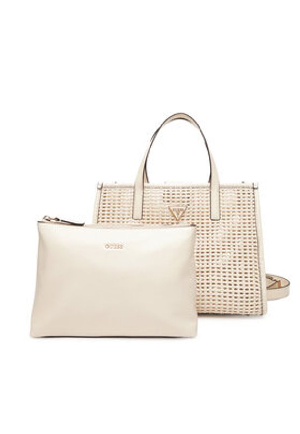Guess Torebka Brigitta HWWZ72 06230 Écru. Kolor: kremowy. Materiał: skórzane