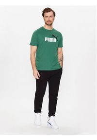 Puma T-Shirt Essentials+2Col Logo 586759 Zielony Regular Fit. Kolor: zielony. Materiał: bawełna