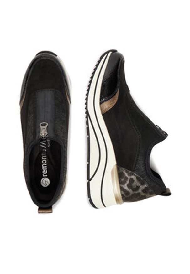Remonte Sneakersy D0T08-02 Czarny. Kolor: czarny. Materiał: materiał