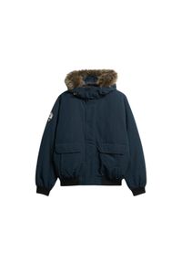 Kurtka bomber z syntetycznym futrem Superdry Everest. Kolor: niebieski. Materiał: futro, syntetyk #1