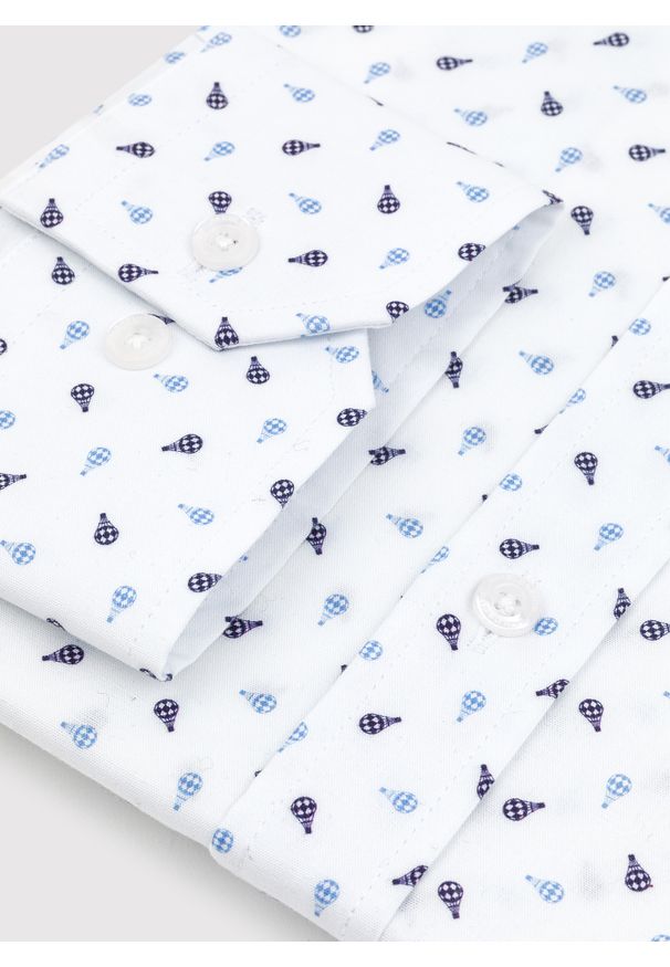 Pako Lorente - PAKO LORENTE – Biała koszula męska w drobny wzór. Okazja: do pracy, na co dzień. Typ kołnierza: button down. Kolor: biały. Materiał: elastan, bawełna. Styl: casual