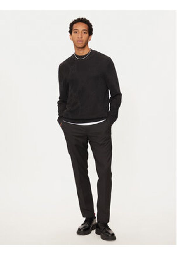 Hugo Sweter Sylor 50527219 Czarny Regular Fit. Kolor: czarny. Materiał: wiskoza