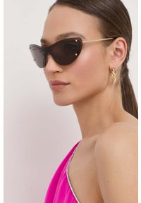 Alexander McQueen okulary przeciwsłoneczne AM0413S damskie kolor złoty. Kolor: złoty #1