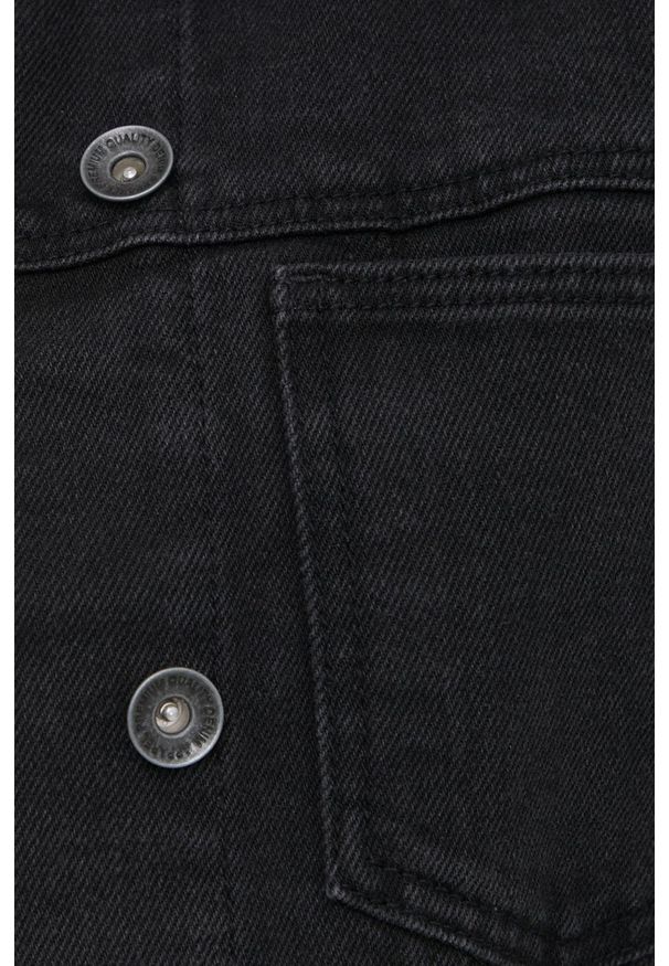 Vero Moda kurtka jeansowa damska kolor czarny przejściowa. Okazja: na co dzień. Kolor: czarny. Materiał: jeans. Wzór: gładki. Styl: casual