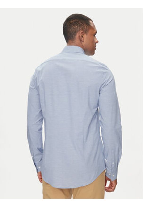 Calvin Klein Koszula Chambray K10K112679 Niebieski Slim Fit. Kolor: niebieski. Materiał: bawełna