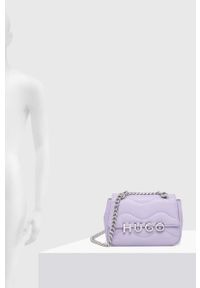 Hugo - HUGO torebka kolor fioletowy. Kolor: fioletowy. Materiał: pikowane. Rodzaj torebki: na ramię #6