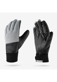 WEDZE - Rękawice narciarskie dla dorosłych Wedze 100. Kolor: czarny, szary, wielokolorowy. Materiał: tkanina, futro, syntetyk. Sezon: zima. Sport: narciarstwo #1