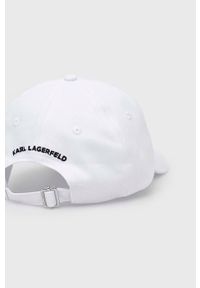 Karl Lagerfeld czapka z daszkiem kolor biały z aplikacją. Kolor: biały. Materiał: materiał. Wzór: aplikacja #4