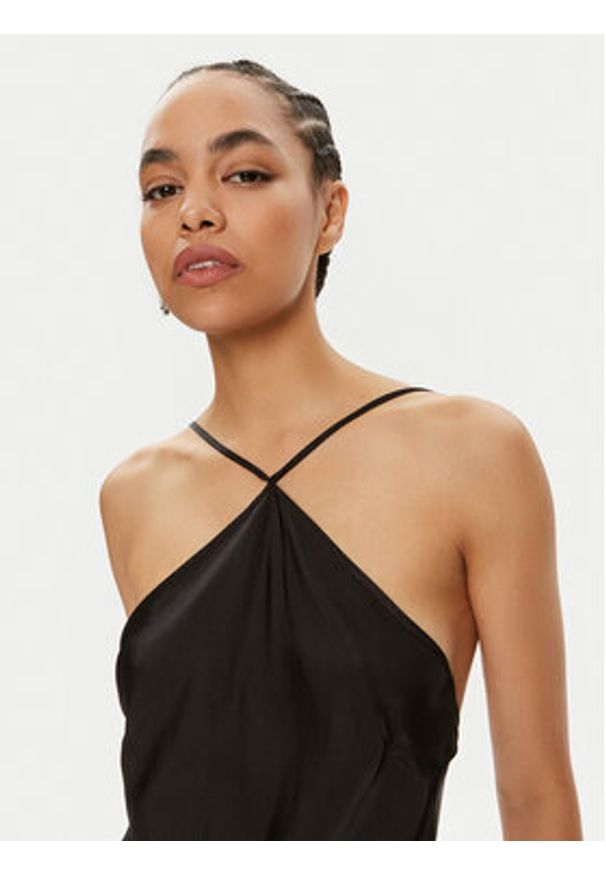 TwinSet - TWINSET Sukienka wieczorowa 241TT2161 Czarny Slim Fit. Kolor: czarny. Materiał: wiskoza. Styl: wizytowy