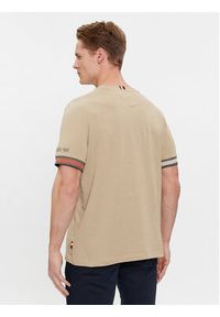 TOMMY HILFIGER - Tommy Hilfiger T-Shirt Flag Cuff Tee MW0MW34430 Beżowy Regular Fit. Kolor: beżowy. Materiał: bawełna #4
