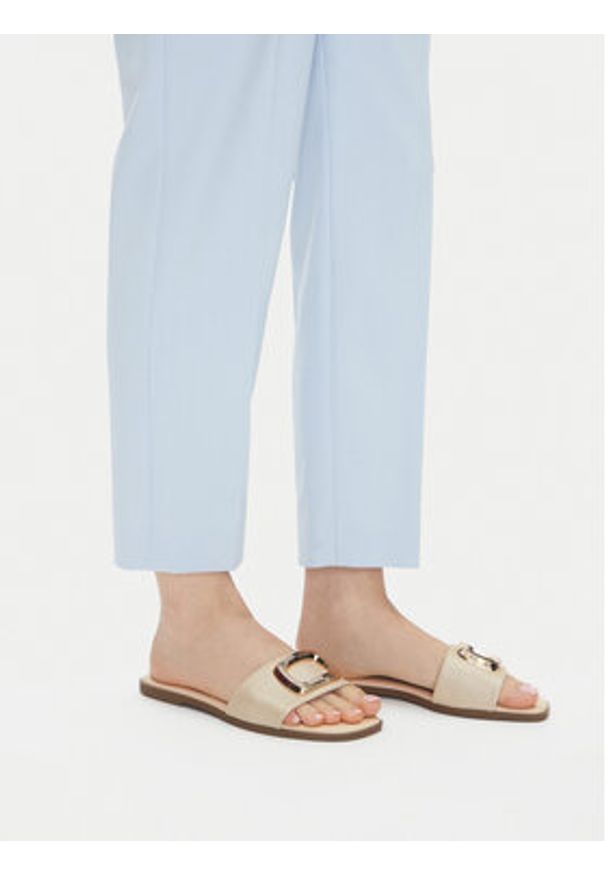 Jenny - JENNY Klapki 57B2048 Beżowy. Kolor: beżowy. Materiał: materiał