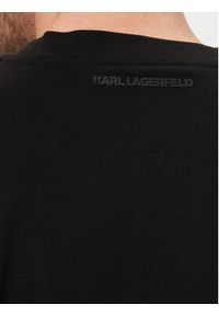 Karl Lagerfeld - KARL LAGERFELD T-Shirt 755056 542224 Czarny Regular Fit. Typ kołnierza: dekolt w karo. Kolor: czarny. Materiał: bawełna #2