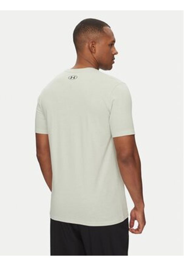 Under Armour T-Shirt Strip Logo 1390203 Écru Relaxed Fit. Materiał: bawełna, syntetyk