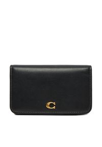 Coach Portfel damski CR990 Czarny. Kolor: czarny. Materiał: skóra
