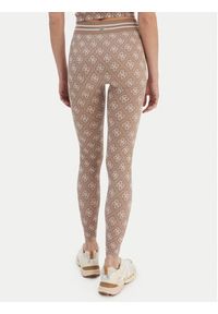 Guess Legginsy V5BB13 K2000 Brązowy Slim Fit. Kolor: brązowy. Materiał: syntetyk #3