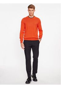 BOSS - Boss Sweter Botto-L 50476364 Pomarańczowy Regular Fit. Kolor: pomarańczowy. Materiał: wełna #5