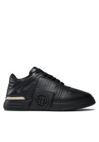 Philipp Plein - PHILIPP PLEIN Sneakersy Leather Lo-Top Sneakers AACS MSC3843 PLE075N Czarny. Kolor: czarny. Materiał: skóra