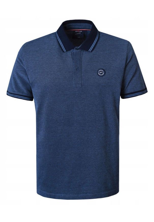 Męska, Bawełniana Koszulka Polo - Pako Jeans - Granatowa. Okazja: na co dzień. Typ kołnierza: polo. Kolor: niebieski. Materiał: bawełna. Styl: casual