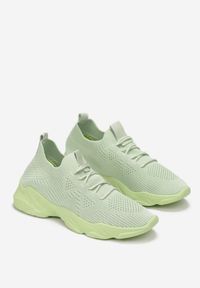 Born2be - Zielone Buty Sportowe Iomasia. Nosek buta: okrągły. Kolor: zielony. Materiał: materiał. Szerokość cholewki: normalna #5