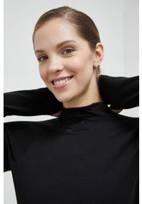 Adidas - adidas longsleeve damski kolor czarny z półgolfem. Kolor: czarny. Materiał: bawełna. Długość rękawa: długi rękaw #2