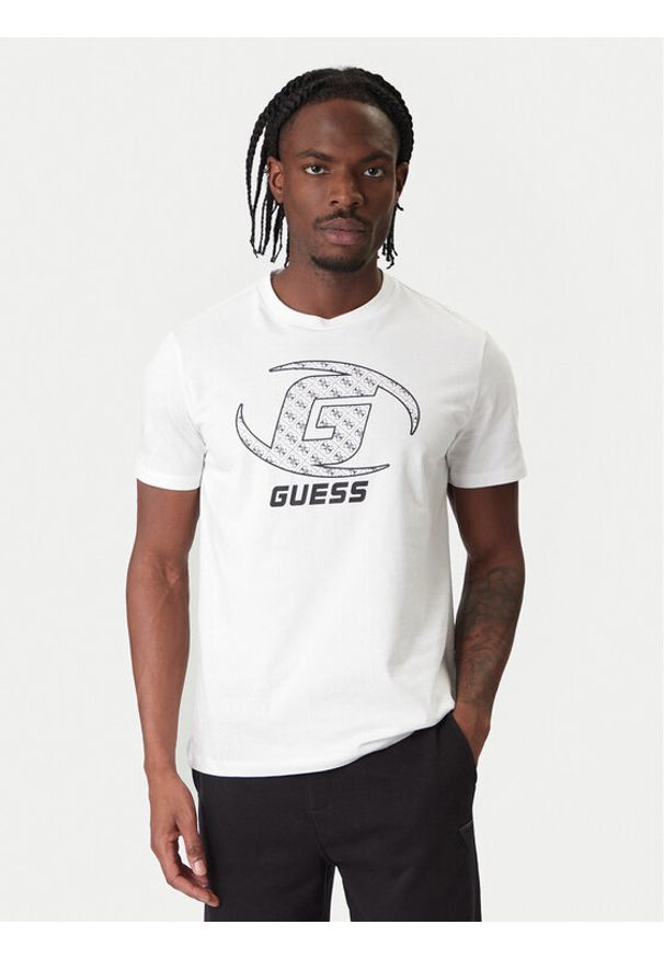 Guess T-Shirt Z6RI06 I3Z14 Biały Regular Fit. Kolor: biały. Materiał: bawełna
