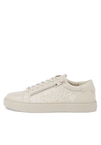 Calvin Klein Sneakersy Low Top Lace Up W/Zip Mono HM0HM01059 Beżowy. Kolor: beżowy. Materiał: skóra #3