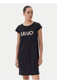 Liu Jo Beachwear Sukienka codzienna VA5194 JS003 Czarny Regular Fit. Okazja: na co dzień. Kolor: czarny. Materiał: bawełna. Typ sukienki: proste. Styl: casual