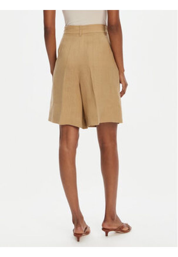 Marella Bermudy Rosta 2515141032 Beżowy Relaxed Fit. Kolor: beżowy. Materiał: len