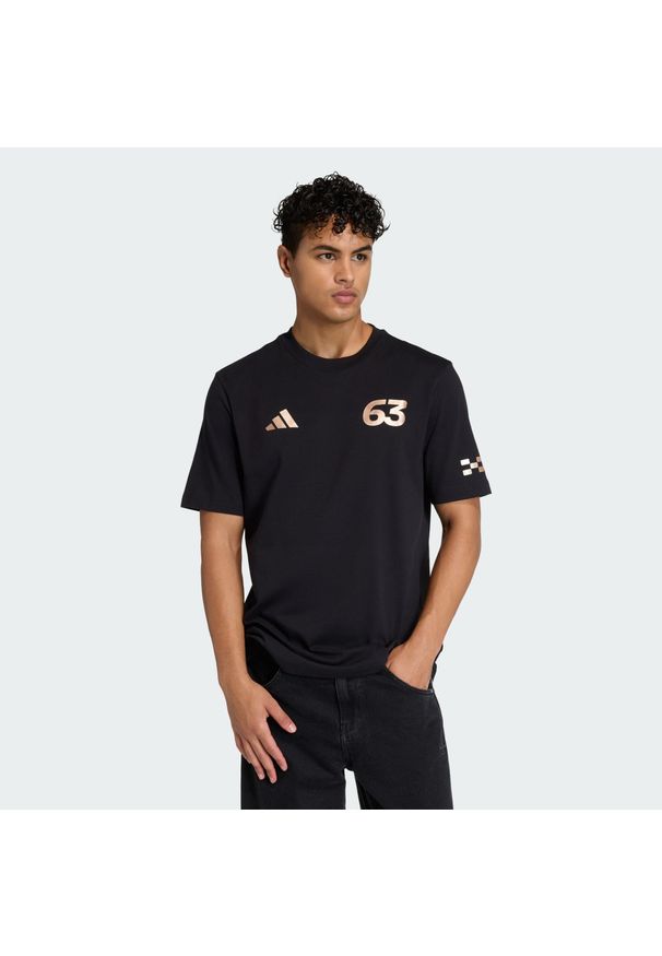 Adidas - Koszulka Mercedes - Amg Petronas Formula One Team George Russell Las Vegas. Kolor: czarny. Materiał: bawełna. Sport: fitness
