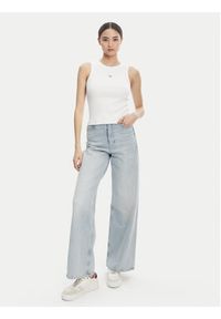 Calvin Klein Jeans Top LV047C201G Biały Slim Fit. Kolor: biały. Materiał: bawełna #5