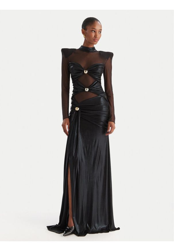 Babylon Sukienka wieczorowa S00822 Czarny Slim Fit. Kolor: czarny. Materiał: syntetyk. Styl: wizytowy