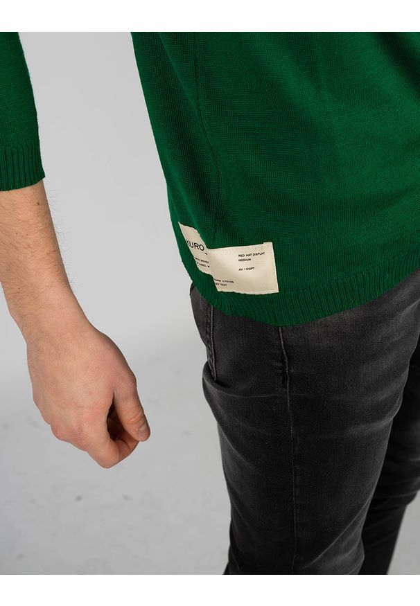 Takeshy Kurosawa Sweter | 83072 | Maglia F12 Taglio Over | Mężczyzna | Zielony. Okazja: na co dzień. Kolor: zielony. Materiał: wełna, akryl. Wzór: aplikacja. Styl: casual