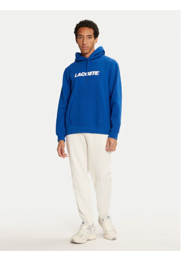 Lacoste Bluza SH2860 Niebieski Regular Fit. Kolor: niebieski. Materiał: syntetyk, bawełna