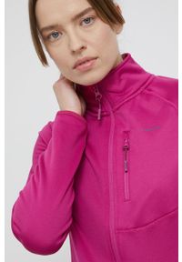 Viking Bluza damska kolor różowy gładka. Kolor: różowy. Materiał: dzianina. Wzór: gładki