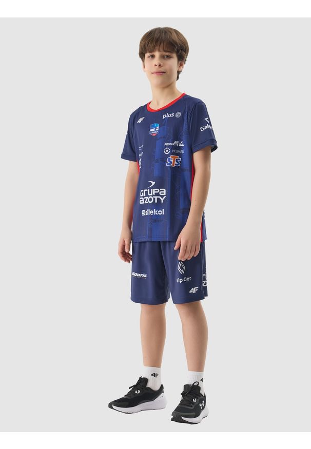4f - 4F Koszulka replika wyjazdowa z sezonu 2023/24 dziecięca 4F x Grupa Azoty ZAKSA KK - multikolor 146/152 (10-12 lat). Kolor: wielokolorowy. Długość rękawa: krótki rękaw. Wzór: nadruk. Sezon: lato. Styl: retro
